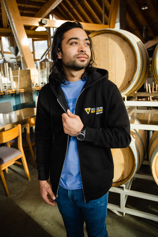 Black Zip Hoodie - With Logo