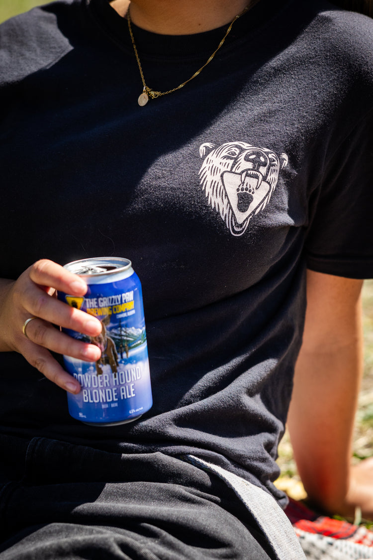 Black Growling Bear Tee